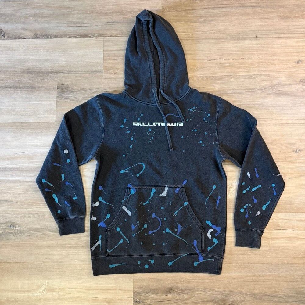New Backstreet Boys Millennium Black Paint Splatter Hoodie Size Medium Boy Band